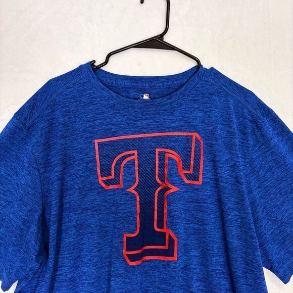 MLB Texas Rangers Blue TX3 Cool Short Sleeve Tshirt Men's Size XL - Picture 2 of 10